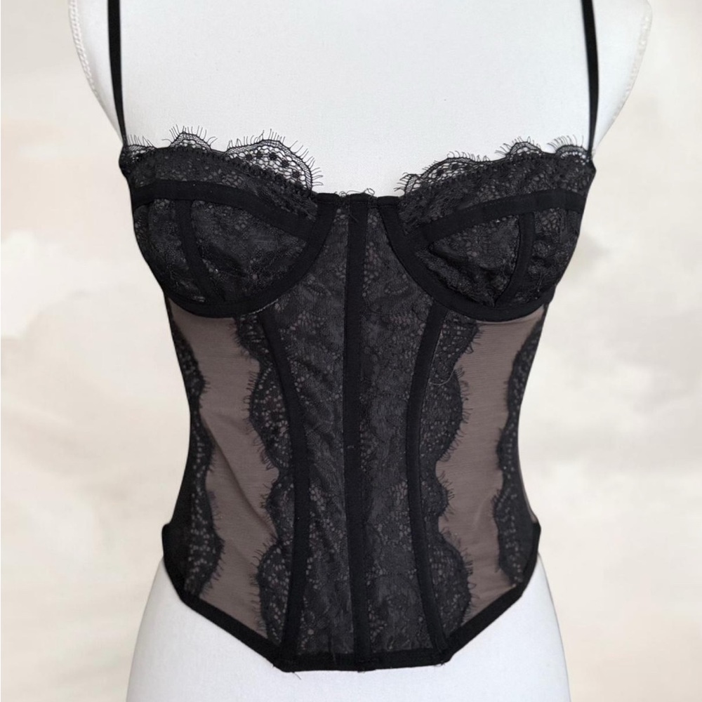 Out from Under Black Lace Bustier/Corset